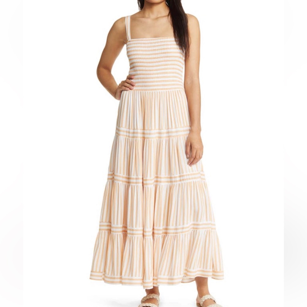 Shop Neighbor by In The Beginning Smoked Sleeveless Maxi Dress Size L